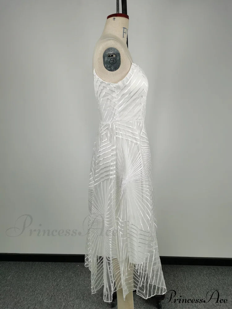 Guest Embroidered Formal Elegant Midi Warm-Season Wedding Evening Party - Backless Gown For Women