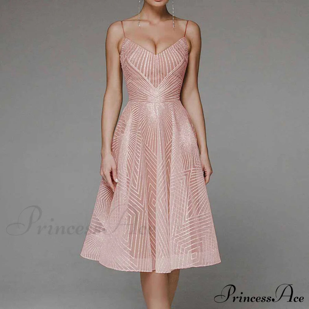 Guest Embroidered Formal Elegant Midi Warm-Season Wedding Evening Party - Backless Gown For Women