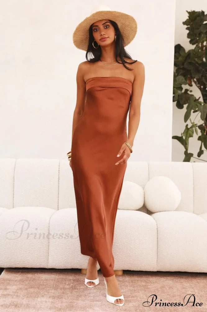 Half Open Back Sleeveless Silky Dress | Dress In Beauty