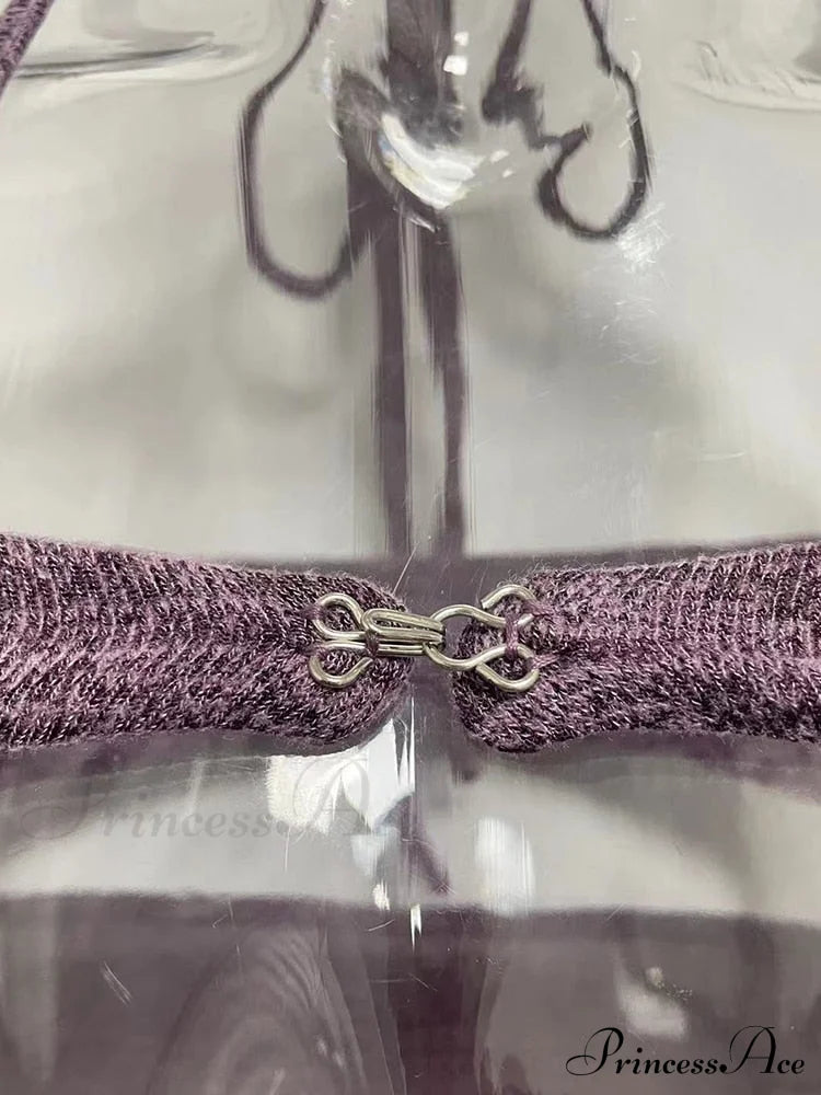 Halter 2 Crop Top T-Shirts Backless Arm Long Y2K Women’s Shoulder Piece Tanks Christmas Tees Off