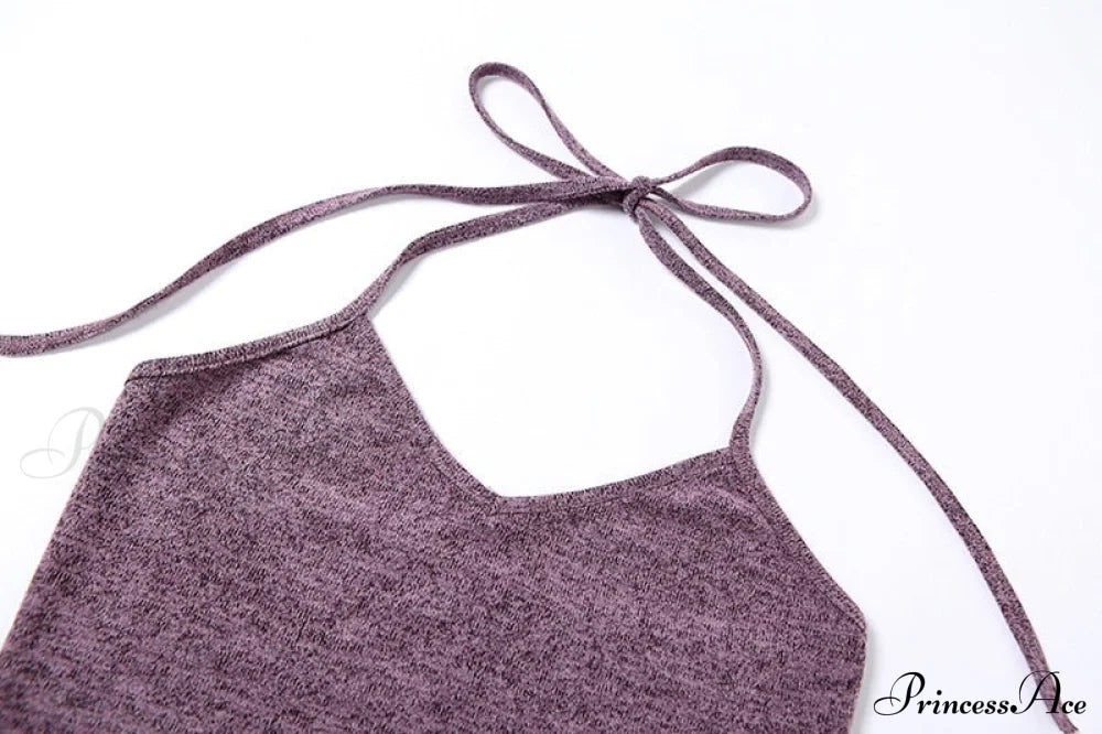 Halter 2 Crop Top T-Shirts Backless Arm Long Y2K Women’s Shoulder Piece Tanks Christmas Tees Off