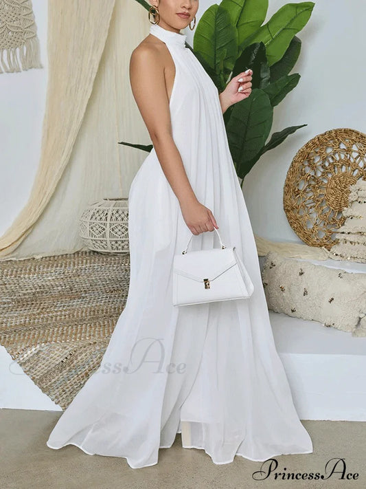 Halter Casual Graceful Maxi Dress Jumpsuits & Rompers