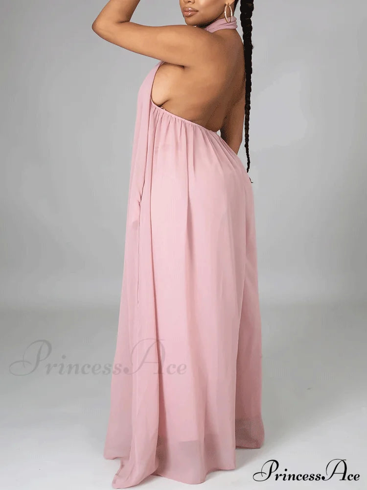 Halter Casual Graceful Maxi Dress Jumpsuits & Rompers