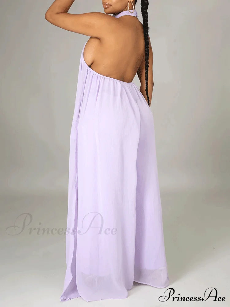 Halter Casual Graceful Maxi Dress Jumpsuits & Rompers