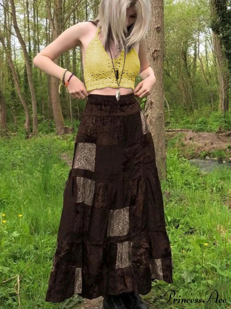 Halter Crochet Hollow Trendy Out Maxi Dress Tank Tops&Camis