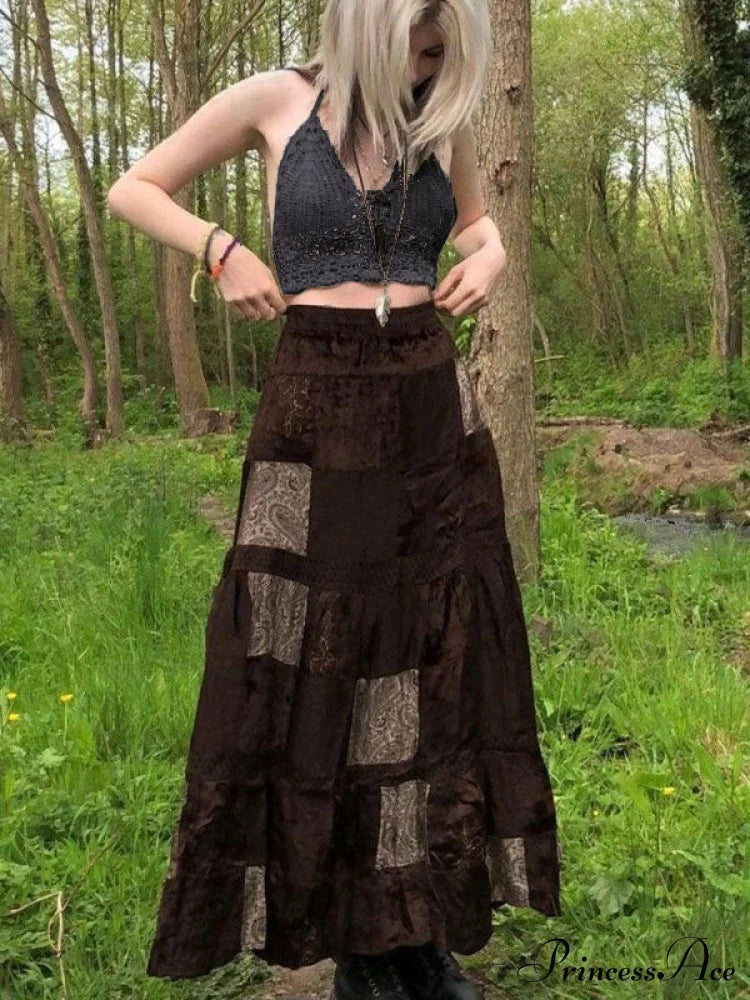 Halter Crochet Hollow Trendy Out Maxi Dress Tank Tops&Camis