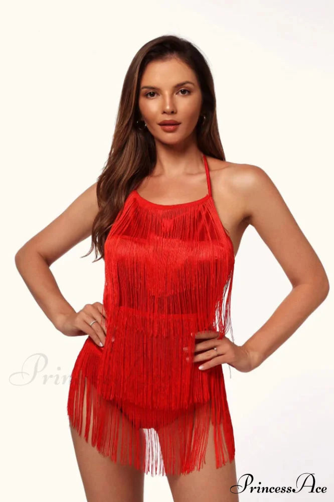 Halter Fringe Romper | Dress In Beauty