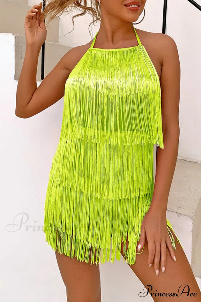 Halter Fringe Romper | Dress In Beauty
