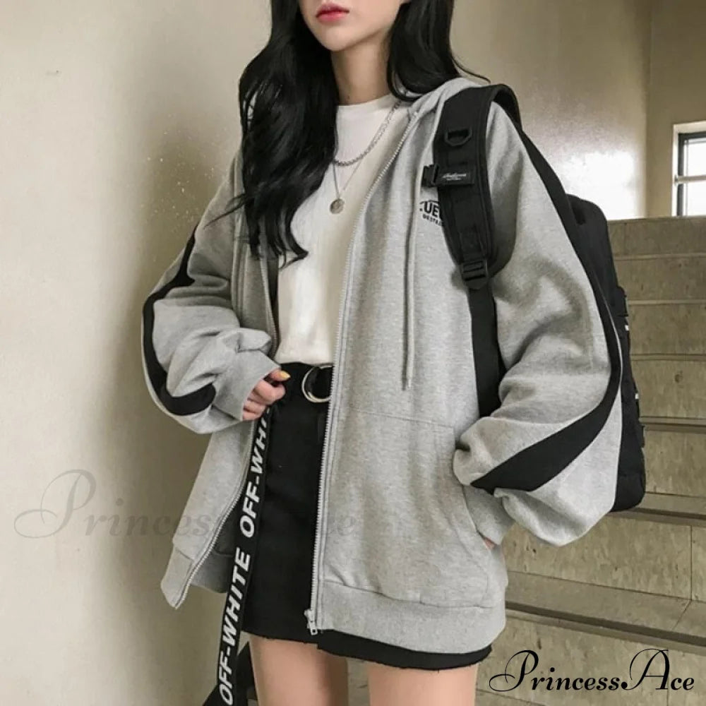 Harajuku Arm Long Hoodie Oversized - Women’s Fit Loose Boyfriend Style Street Casual Fleece