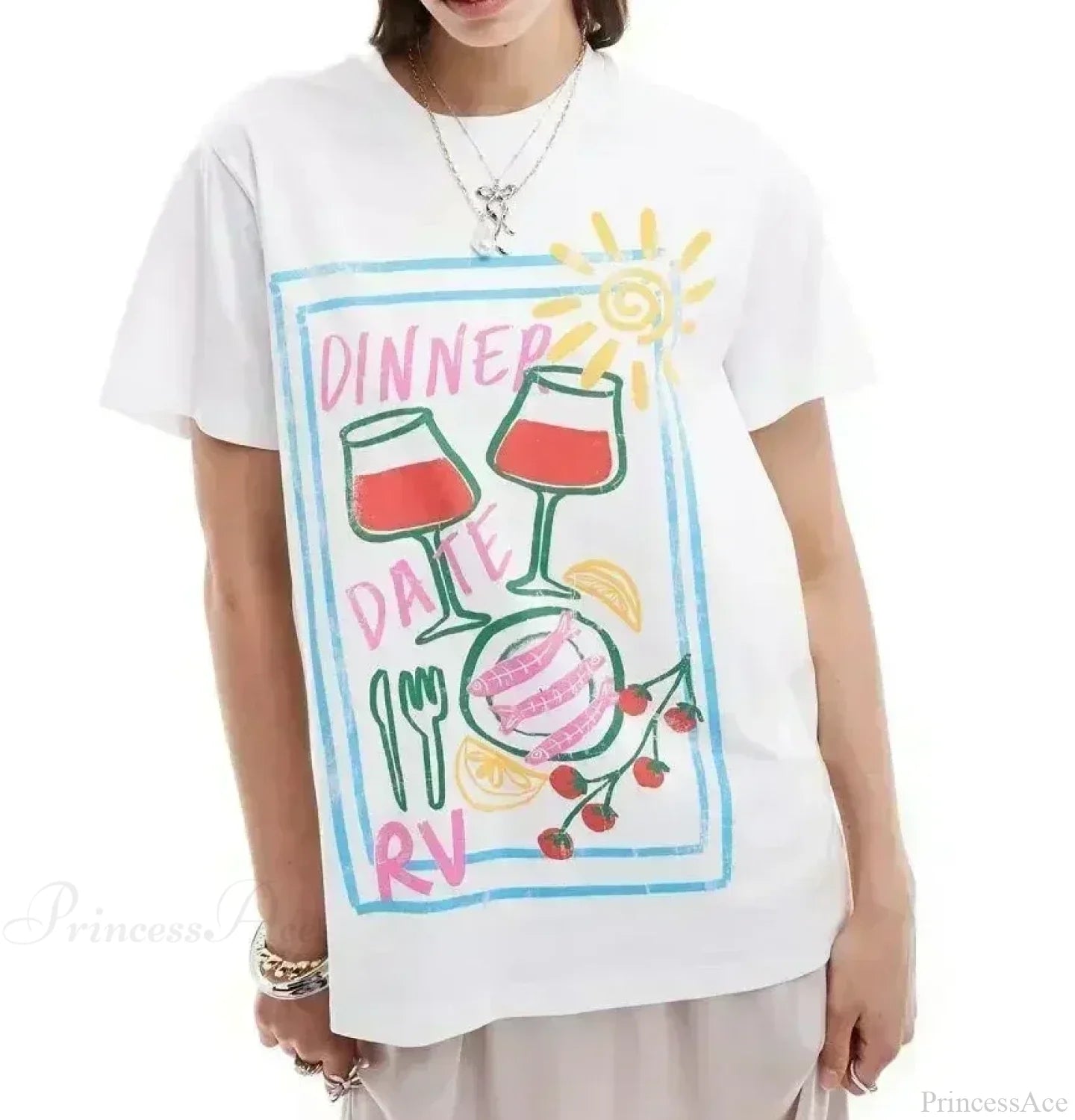 Harajuku Casual Summer Food T-shirt white6 / S t-shirt-250223