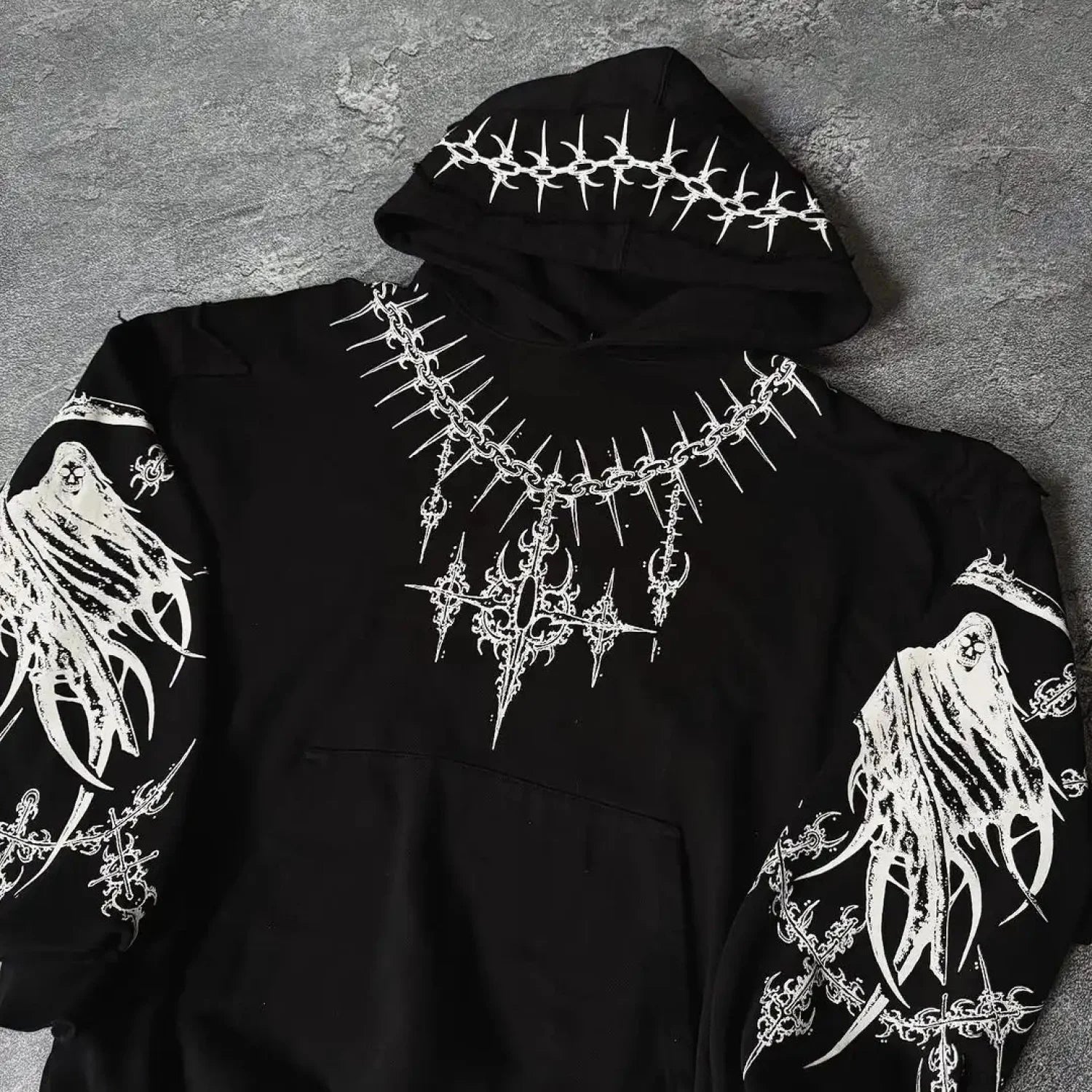 Harajuku Mournful Death Bone Hoodie