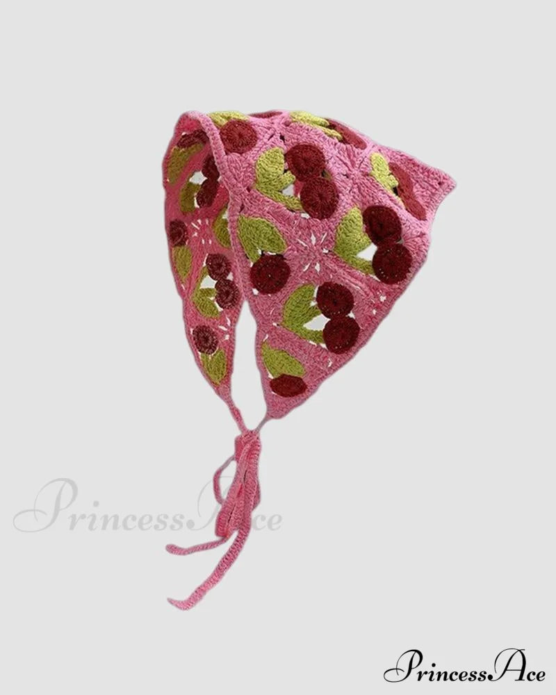 Headscarf - Warm-Season Crochet Plantation (Cherry) Pink / One Size Headwear