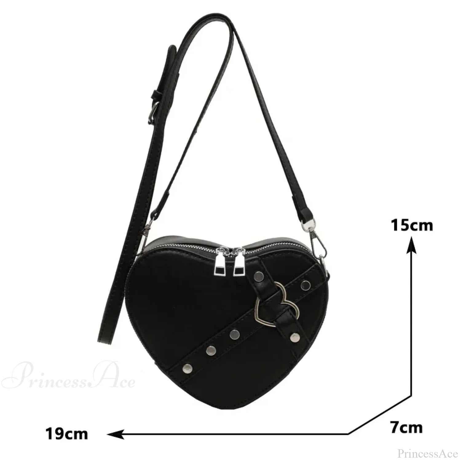 Heart Shaped PU Leather Shoulder Bag shoulder-250126
