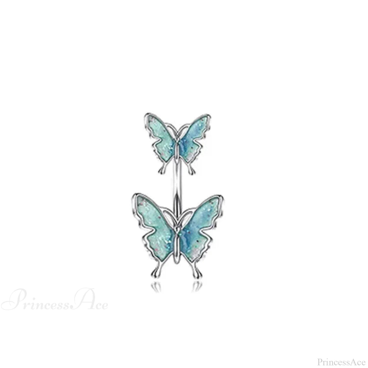 Heavenly Feathers Rose Dark Belly Ring pink16