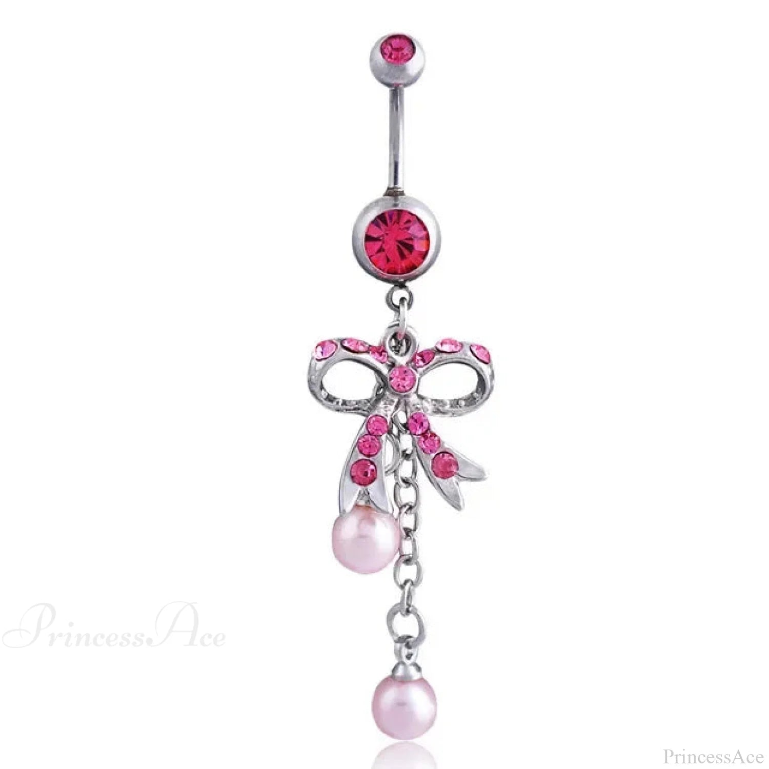 Heavenly Feathers Rose Dark Belly Ring pink19