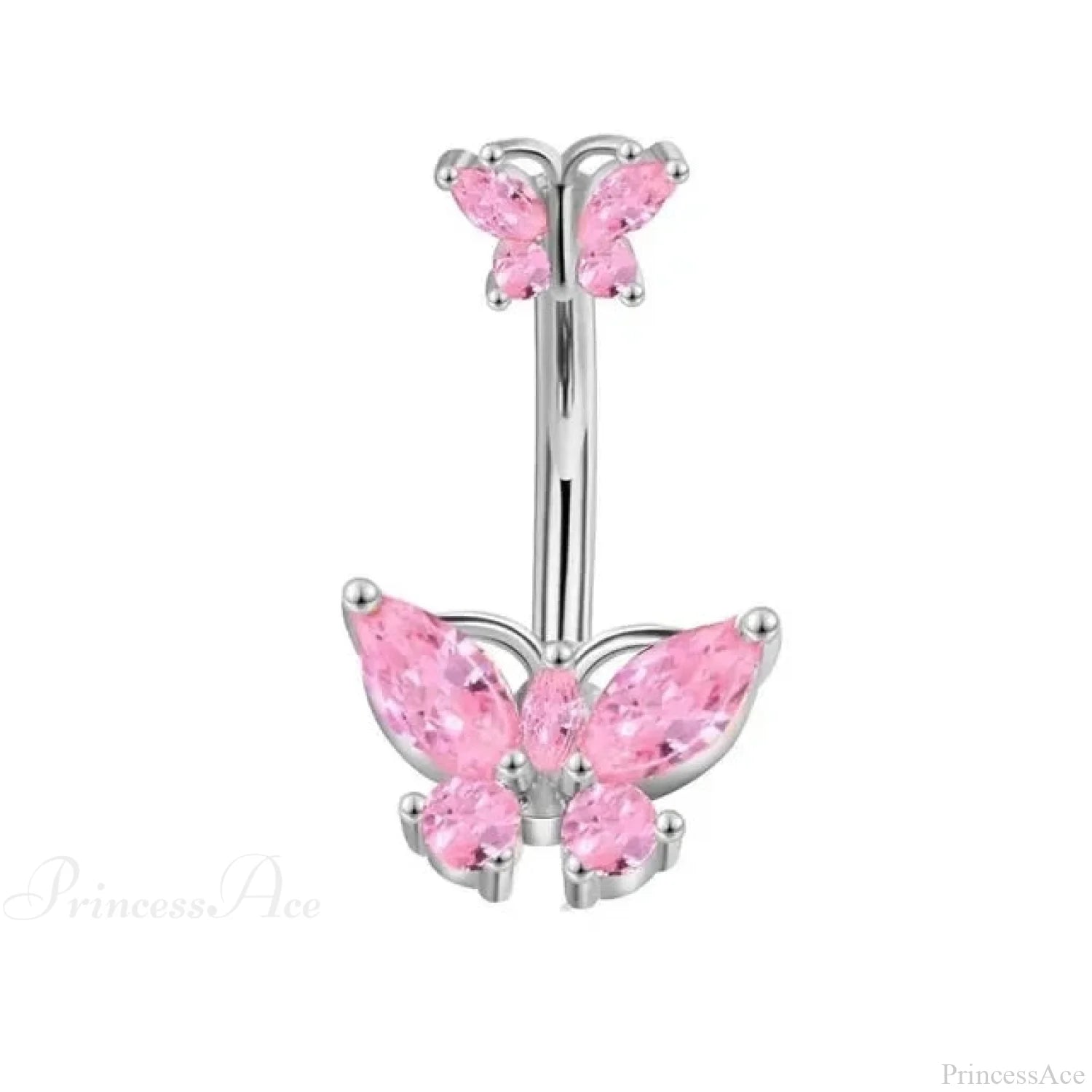 Heavenly Feathers Rose Dark Belly Ring pink24