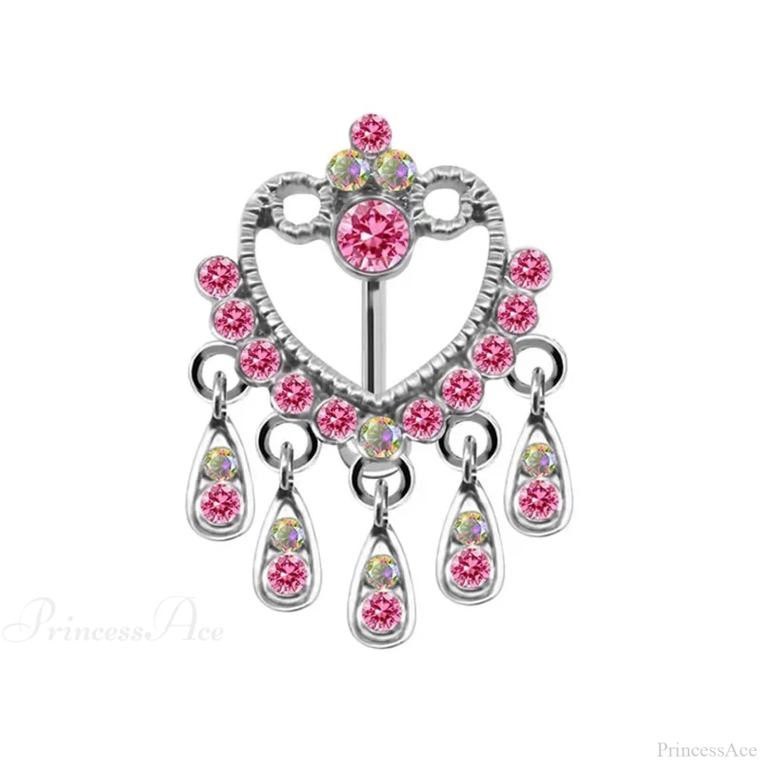 Heavenly Feathers Rose Dark Belly Ring pink28