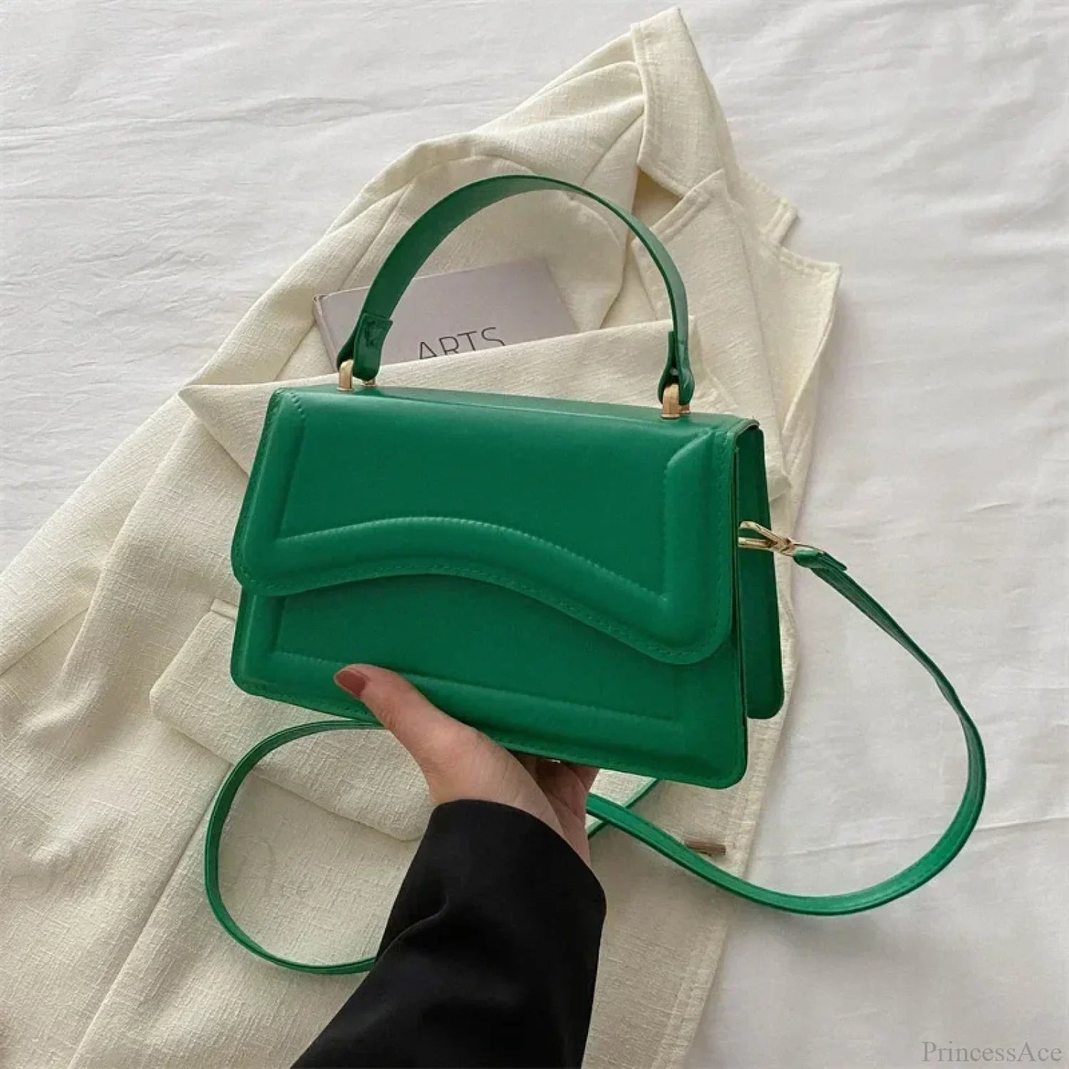 High-Quality PU Leather Small Crossbody Green crossbody-250126