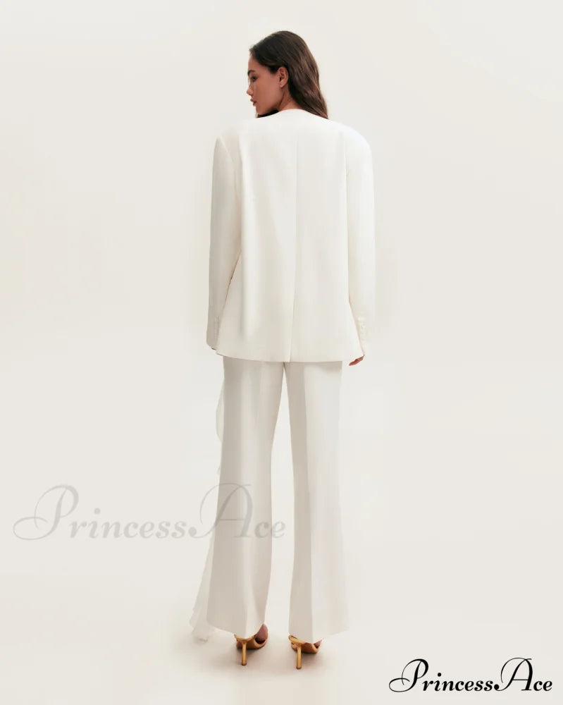 High-Rise White Suit Charming Pants Xo