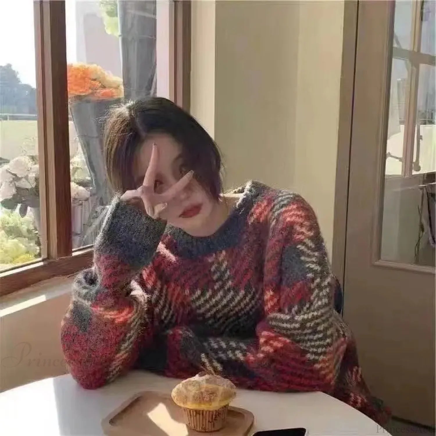 High Street Casual Printing Round Neck Sweater