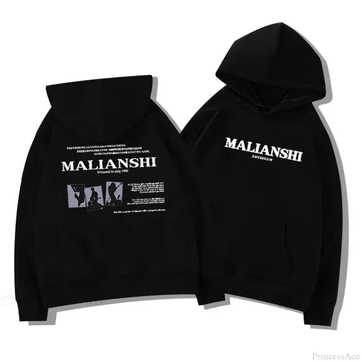 High Street Letter Print Hip Hop Hoodie