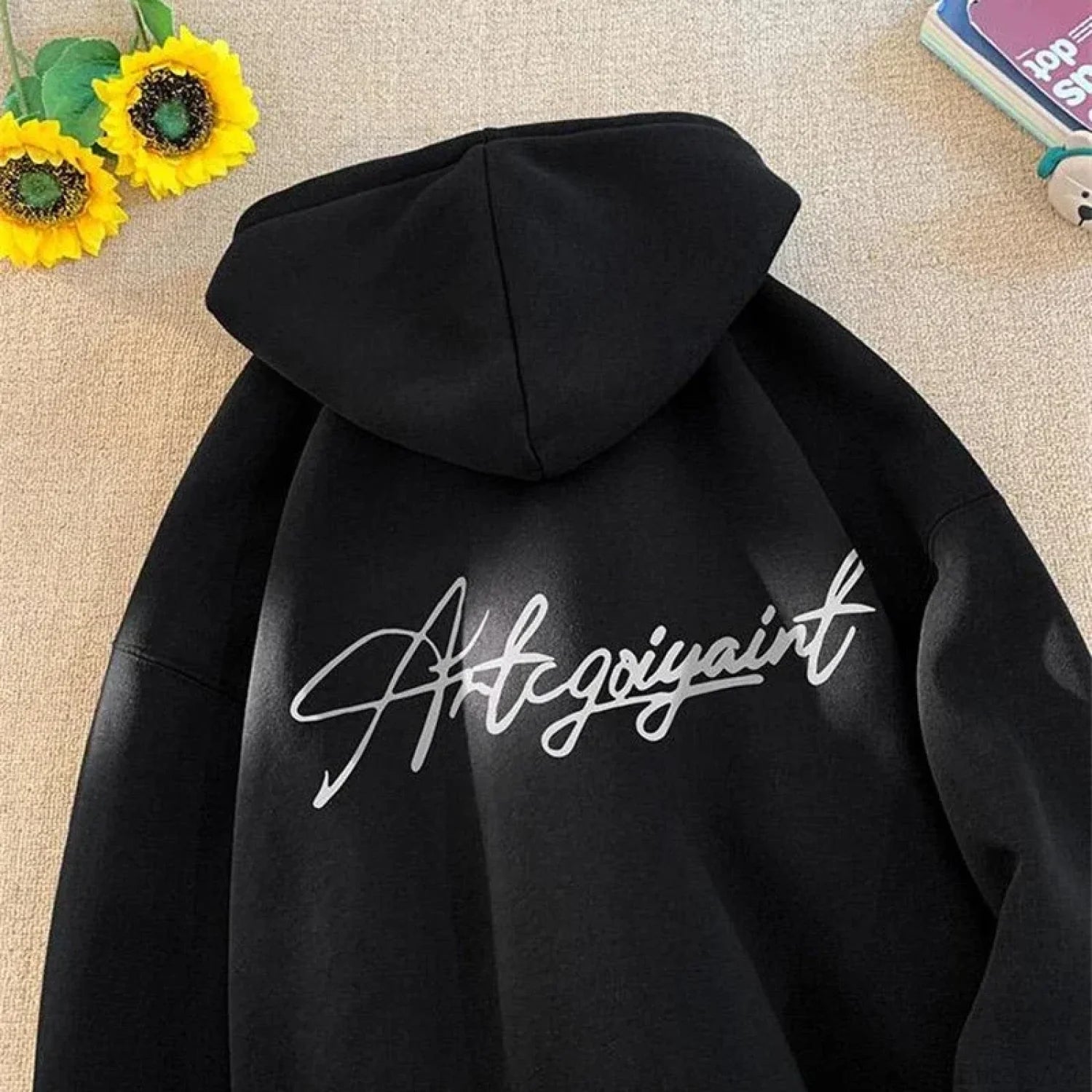 High Street Letter Print Oversized Hoodie
