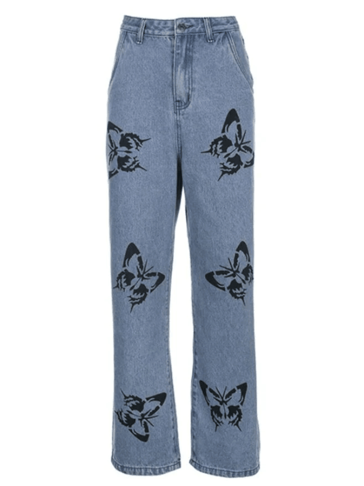 High Waist Breathable Trendy Perspiration Printed Leggings Jeans