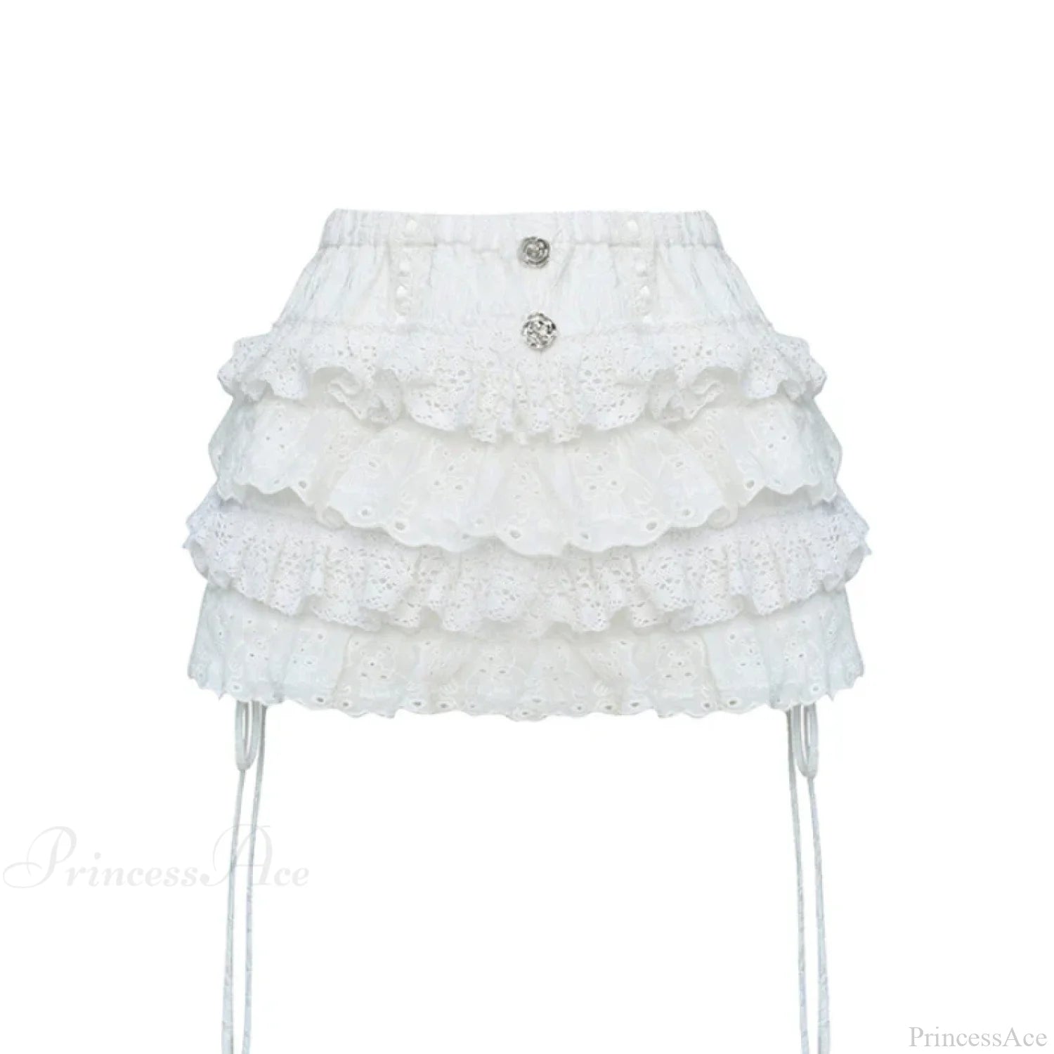 High Waist Cake Lace Vintage Skirt