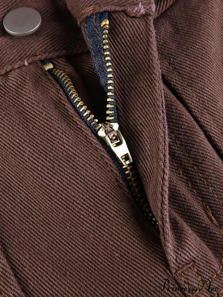 High Waist Graceful Irregular Denim Skort Jeans