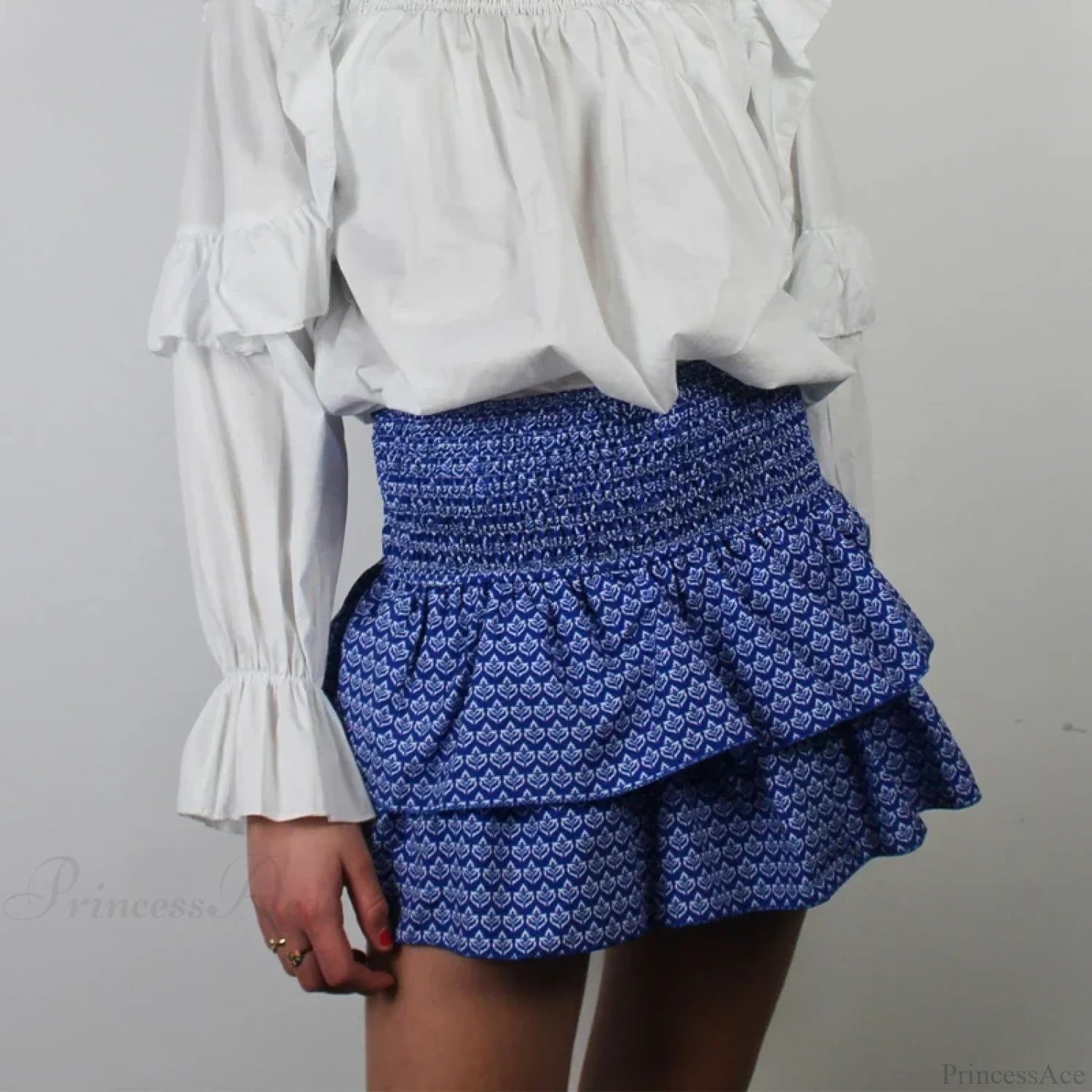 High Waist Ruffled Cottage Skirt skirts-250223