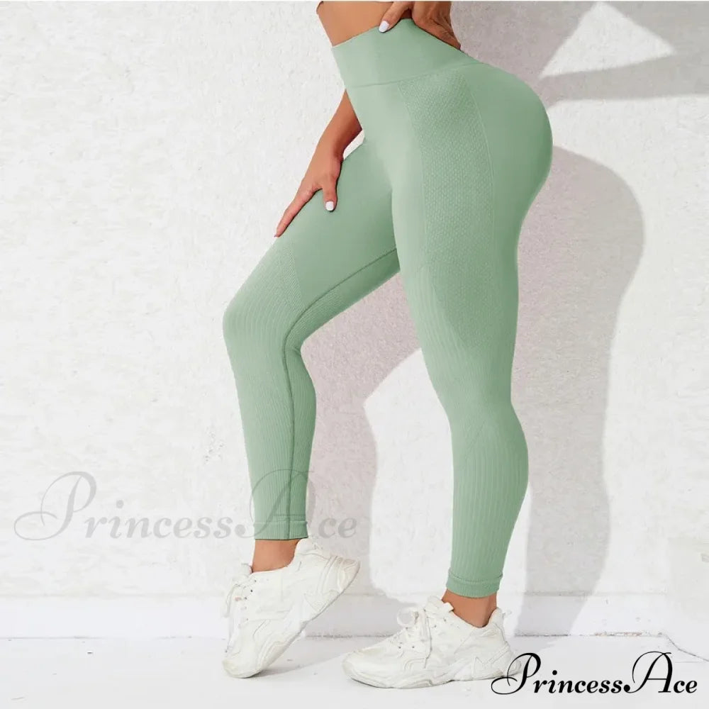 High Waist Seamless Butt Lift Knitting Gym Running Legging