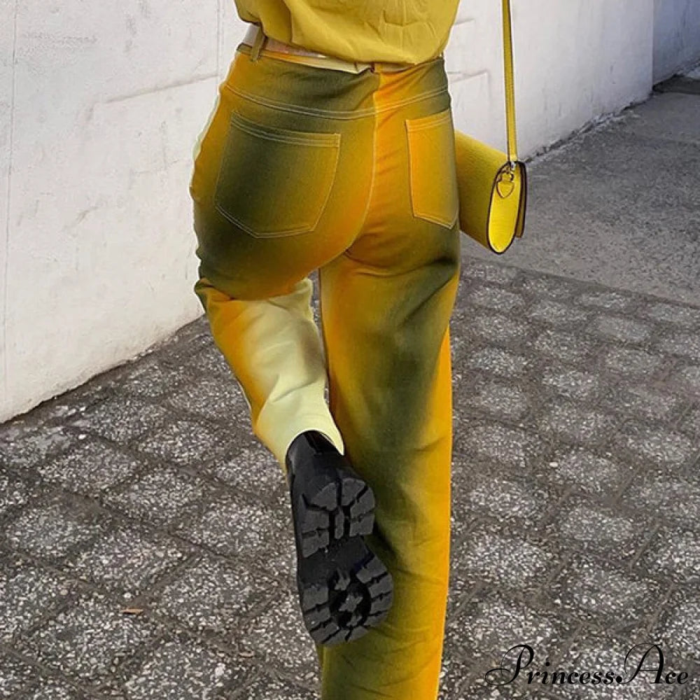 High Waisted Graceful Fringe Skirt Straight Leg Pants