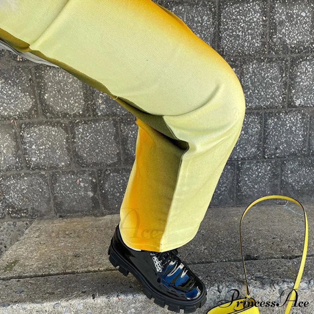 High Waisted Graceful Fringe Skirt Straight Leg Pants