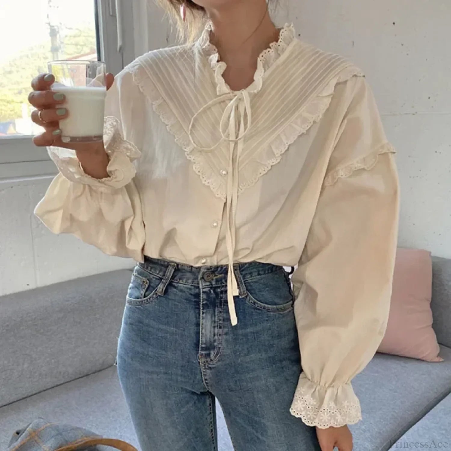 Hollow Out Elegant Casual Blouse Women Blouses blouse-250126