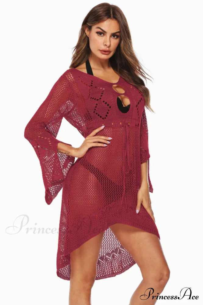 Hollow Out Trumpet Charming Sleeve Cover Up