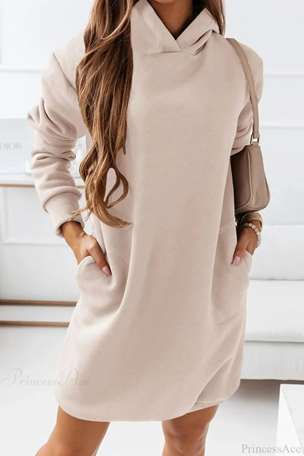 Hooded Mini Dress Khaki / S Dresses