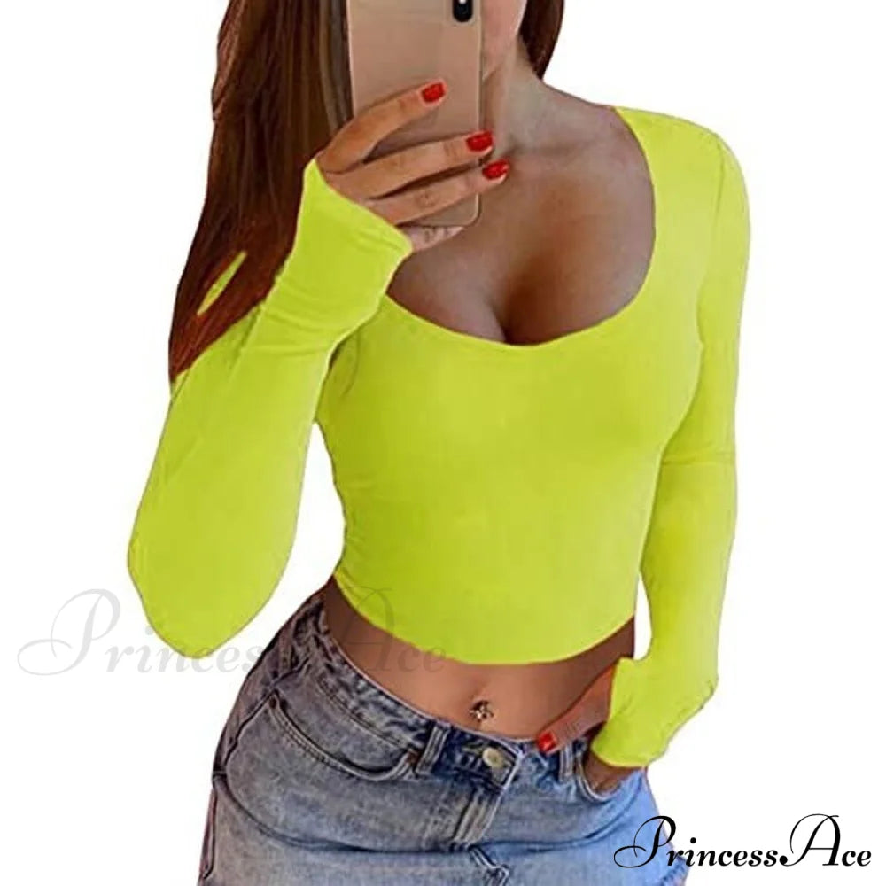 Hot Pink Crop Tops Neon Green / S