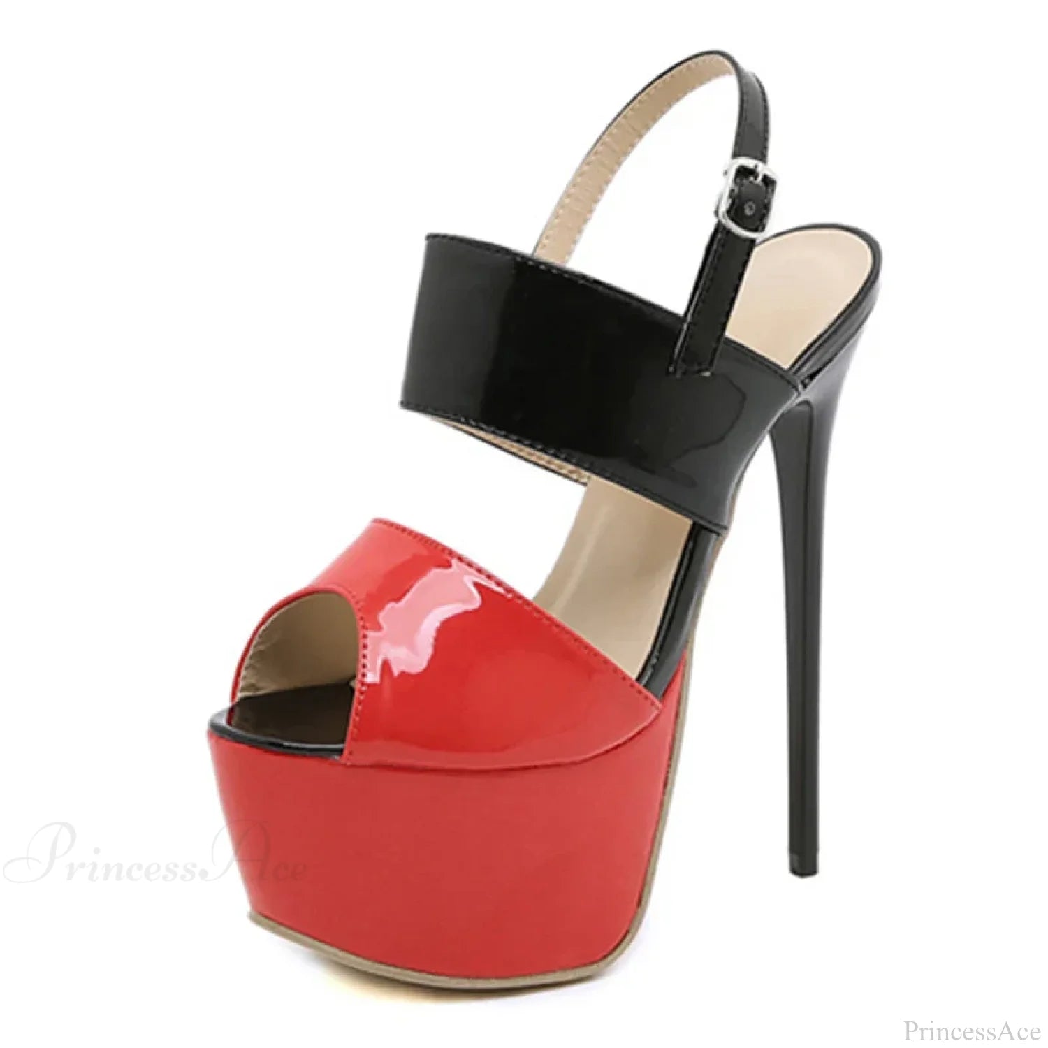 Hot-Sales Summer Sexy 17Cm Sandals High-Heelsfashion Open-Toe Buckles Nightclub Party Black High