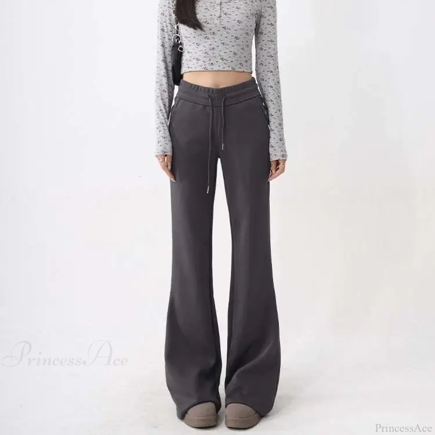 Hottie High Waist Flare Pants Grey / S