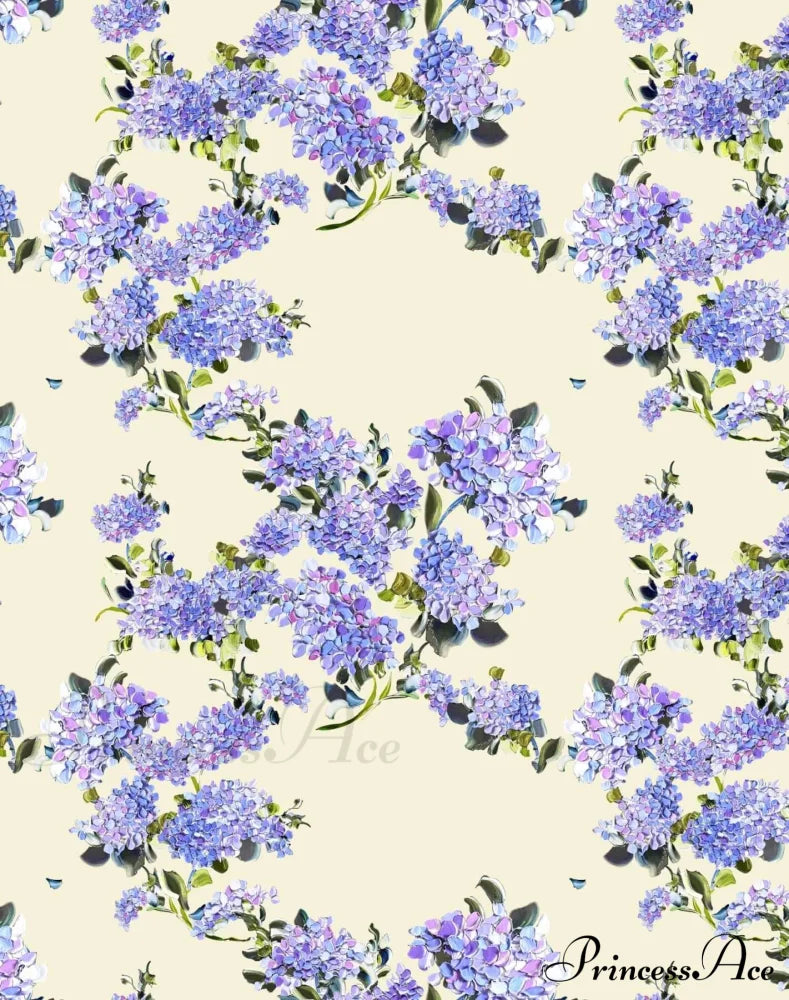 Hydrangea Elegant Floral Charming Puff Sleeve Maxi Dress