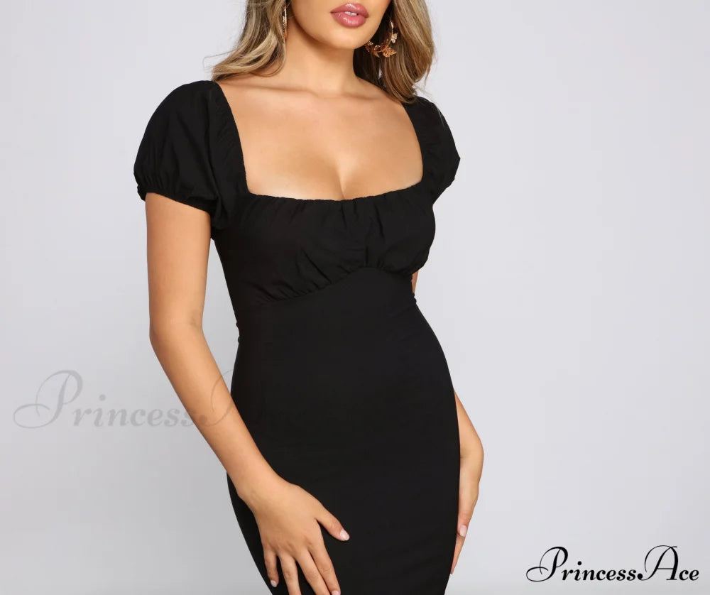 Iconic Glam Puff Charming Sleeve Mini Dress Dressy Dresses