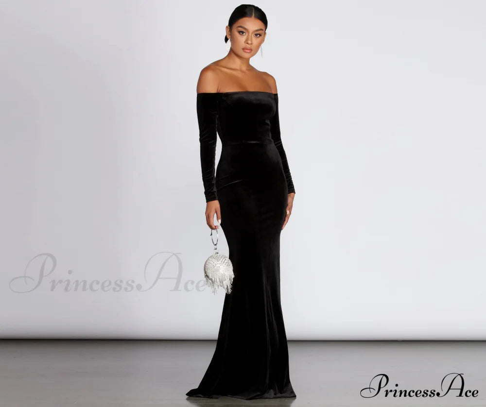 Ida Velvet Stylish Formal Gown S.o. Long Dresses