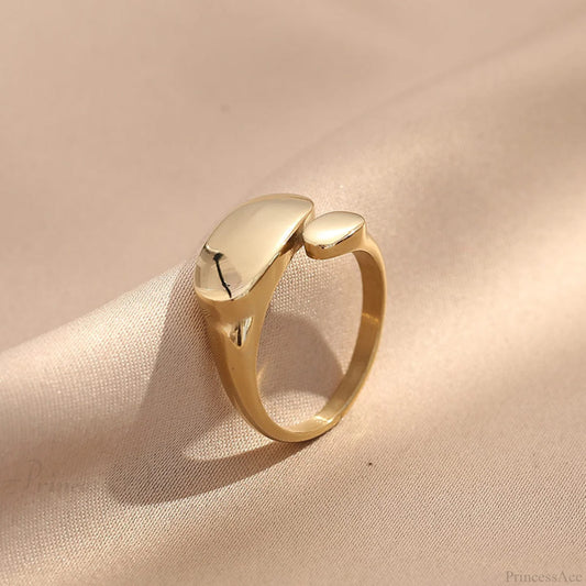 Ins Fashion Minimalist Style Irregular Open Rings Gold / 7