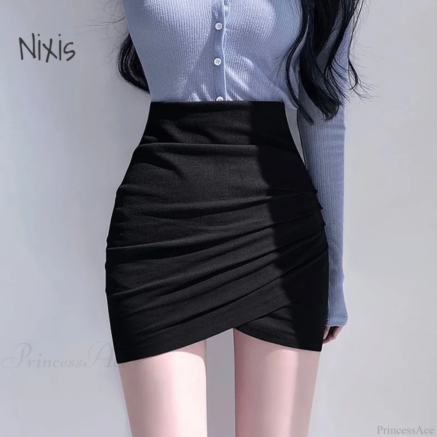 Irregular Pencil Elastic Skirt
