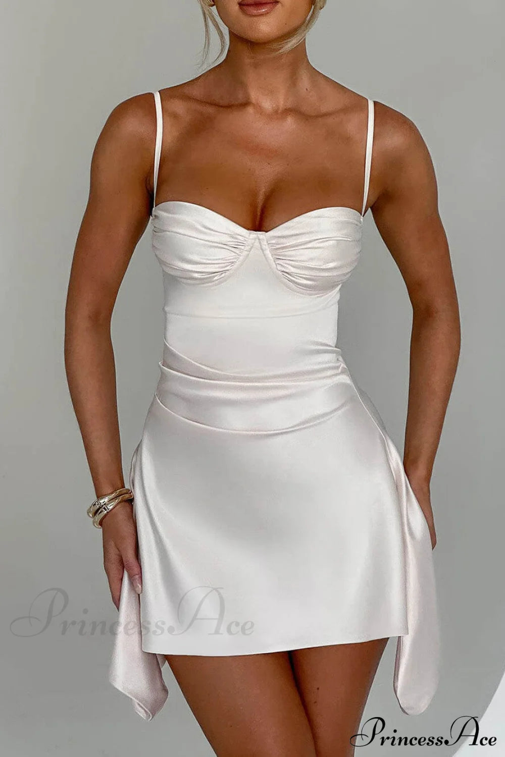 Irregular Strap Stylish Mini Dress Dresses