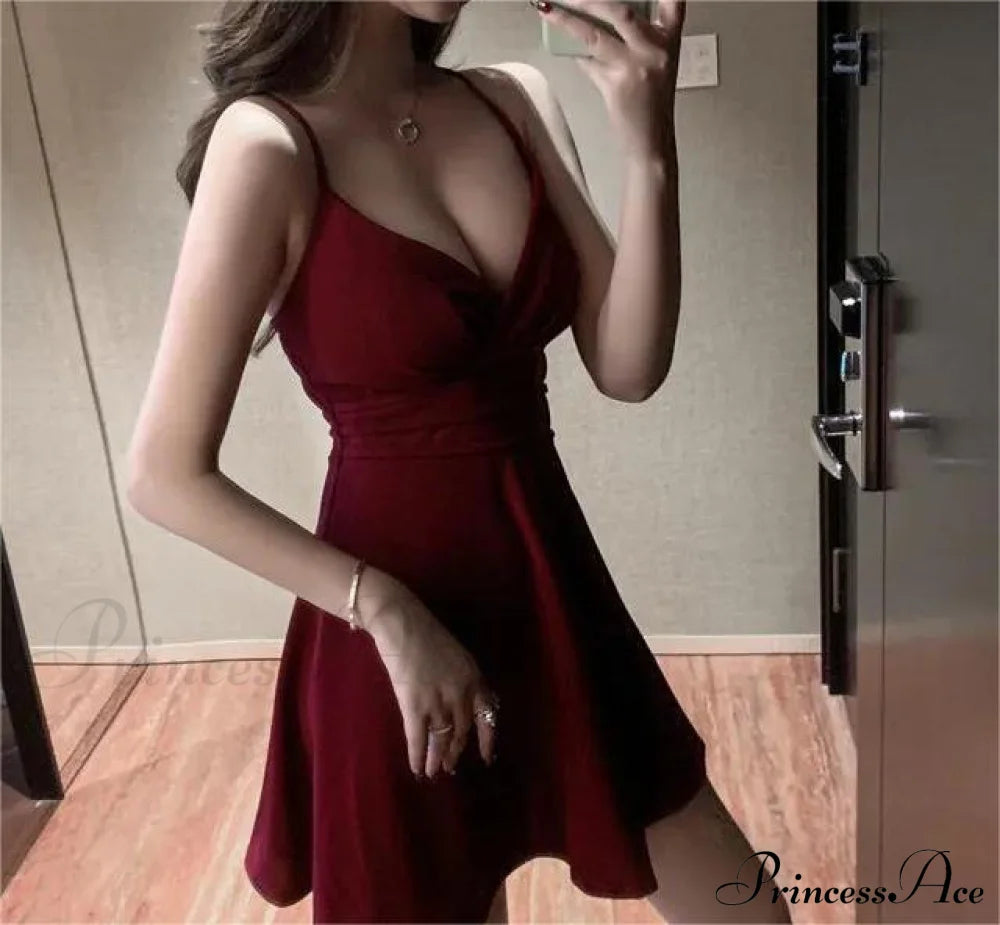 Isabella Lace-Up Stylish Back Skater Dress S.o. Short Dresses