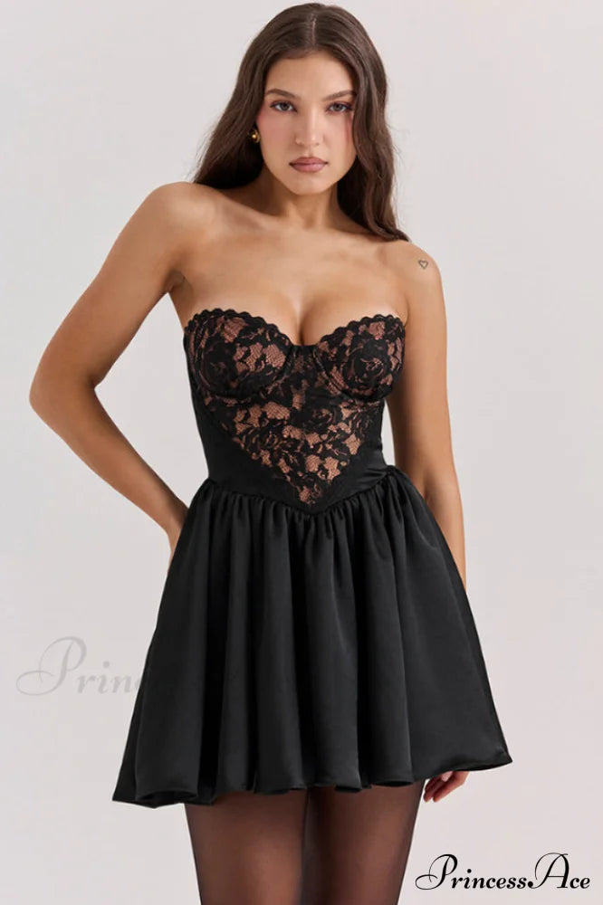 Jadore Lace And Satin Mini Dress | Dress In Beauty