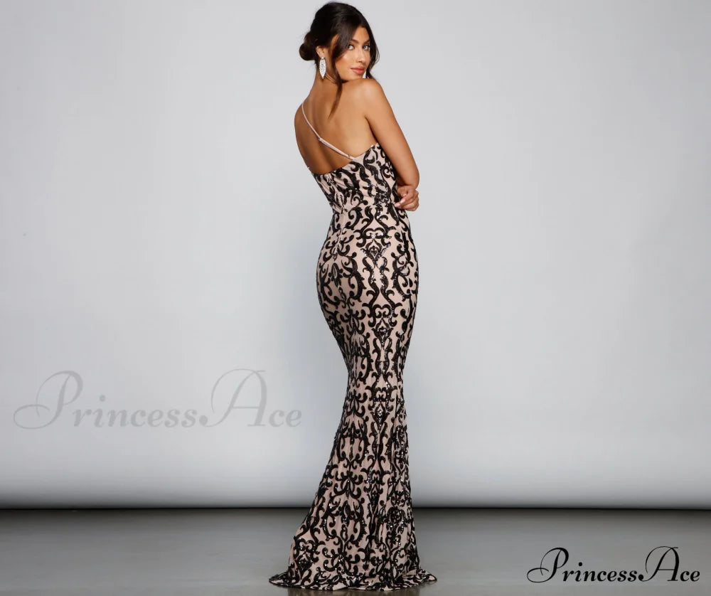 Jasmine One-Shoulder Stylish Sequin Mermaid Dress S.o. Long Dresses