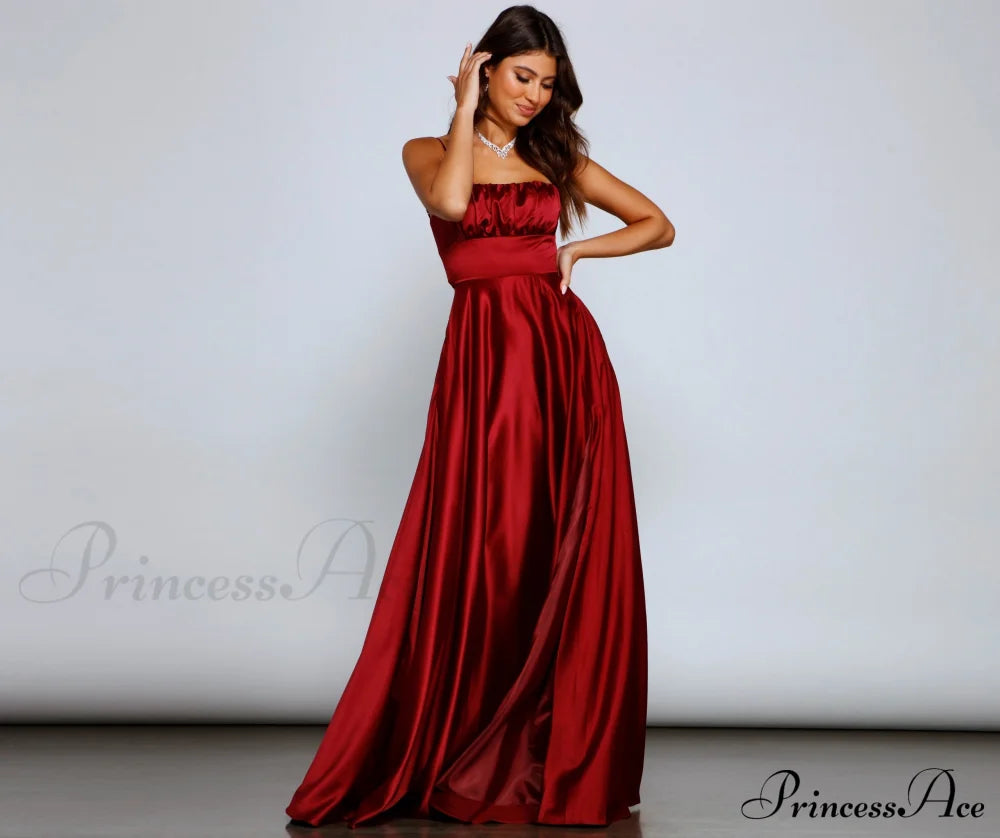 Jenny A-Line Stylish Satin Formal Dress S.o. Long Dresses