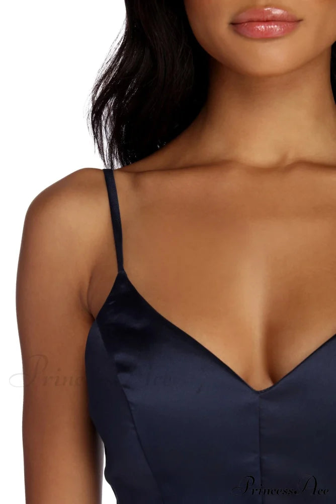 Jenny Formal Stylish Satin Party Dress S.o. Short Dresses